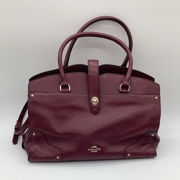 2142. Coach Mercer 24 Satchel / Crossbody – True Red Grain Leather – Excellent U - Picture 1 of 12